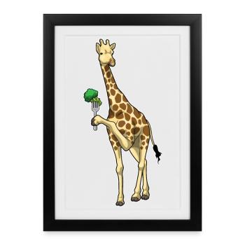 Brocoli girafe - Affiche encadrée (27 × 37 cm) - noir - Devant