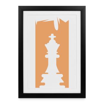 Chess King Chess Player Illustration Logo Game - Framed poster (27 × 37 cm) - black - Front