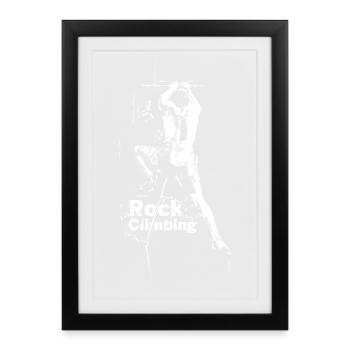 Climber Rock Mountain Lead Outdoor Hiking - Framed poster (27 × 37 cm) - black - Front