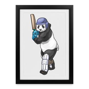 Panda Cricket Cricket Bats - Framed poster (27 × 37 cm) - black - Front