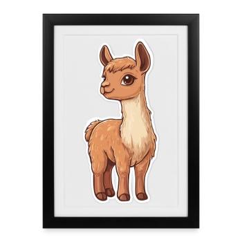 Llama Alpaca Llama Animal Gift - Framed poster (27 × 37 cm) - black - Front