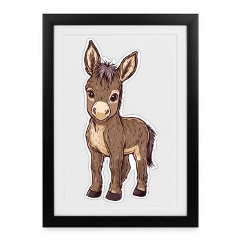 Esel - Gerahmtes Poster (27 × 37 cm) - Schwarz - Vorne