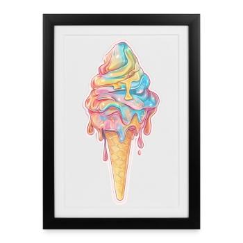 Eiscreme Eis - Framed poster (27 × 37 cm) - black - Front