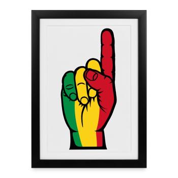 Drapeau du Mali numéro 1 - Affiche encadrée (27 × 37 cm) - noir - Devant