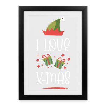 I love Xmas Christmas - Framed poster (27 × 37 cm) - black - Front