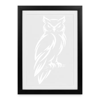 Hibou – Conception mystique de la nature - Affiche encadrée (27 × 37 cm) - noir - Devant