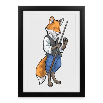 Fox Billiard Cue Sport - Framed poster (27 × 37 cm) - black - Front