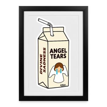 Angel Tears Carton - Framed poster (27 × 37 cm) - black - Front