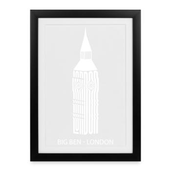 London England Capital Big Ben Londoner Tourists - Framed poster (27 × 37 cm) - black - Front