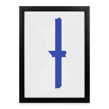Carte de la Finlande - Affiche encadrée (27 × 37 cm) - noir - Devant