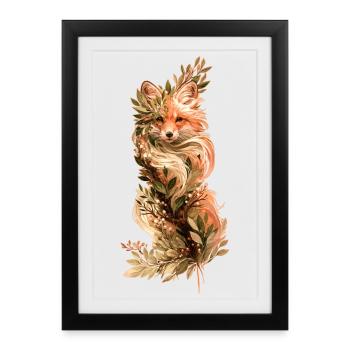 Fox - Framed poster (27 × 37 cm) - black - Front