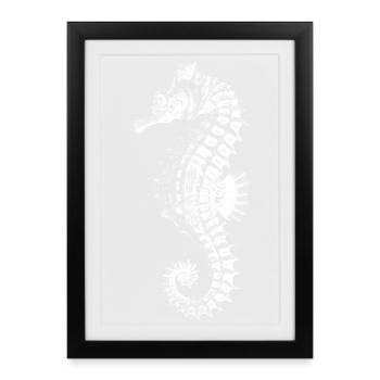 Intricate Seahorse Silhouette - Framed poster (27 × 37 cm) - black - Front