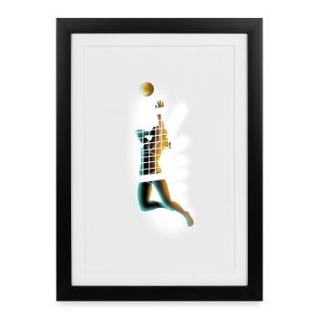 volleyball - Affiche encadrée (27 × 37 cm) - noir - Devant