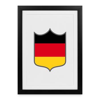 Germany Flag Coat of Arms - Framed poster (27 × 37 cm) - black - Front