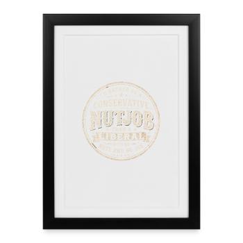 Humour Politique Conservateur vs Libéral - Affiche encadrée (27 × 37 cm) - noir - Devant