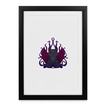 DemonCat - Framed poster (27 × 37 cm) - black - Front