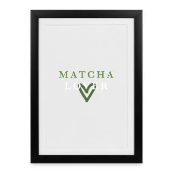 Matcha Lover Green Heart - Framed poster (27 × 37 cm) - black - Front
