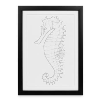 Seahorse Silhouette - Framed poster (27 × 37 cm) - black - Front