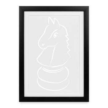 échecs - Affiche encadrée (27 × 37 cm) - noir - Devant