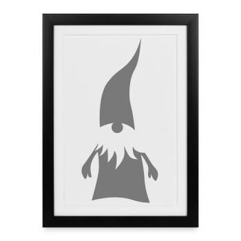 Elves Forest Beard Scandinavian Christmas Children - Framed poster (27 × 37 cm) - black - Front
