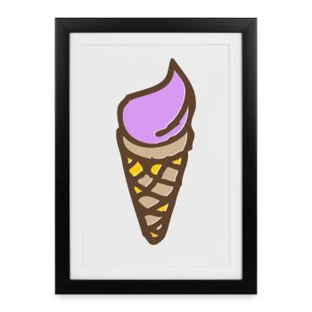 Eis - Softeis - Gerahmtes Poster (27 × 37 cm) - Schwarz - Vorne