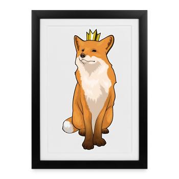 Couronne de renard - Affiche encadrée (27 × 37 cm) - noir - Devant