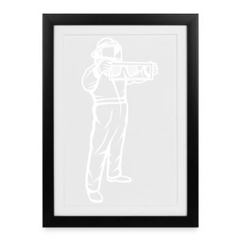Dessin apiculteur - Affiche encadrée (27 × 37 cm) - noir - Devant