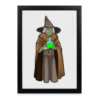 Witch Halloween Magic Potion - Framed poster (27 × 37 cm) - black - Front