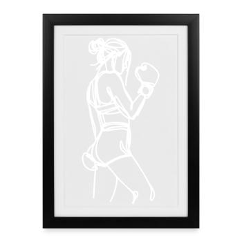 Graphique Boxer - Affiche encadrée (27 × 37 cm) - noir - Devant