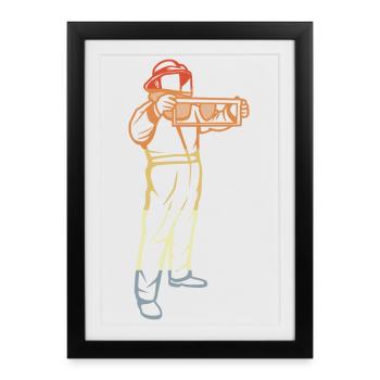 Retro Beekeeper - Framed poster (27 × 37 cm) - black - Front