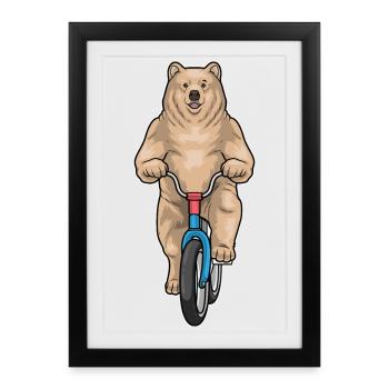 Vélo Bear - Affiche encadrée (27 × 37 cm) - noir - Devant