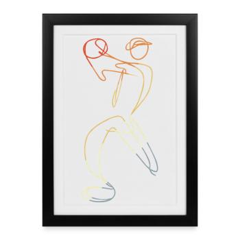 Cricket melon look vintage - Affiche encadrée (27 × 37 cm) - noir - Devant