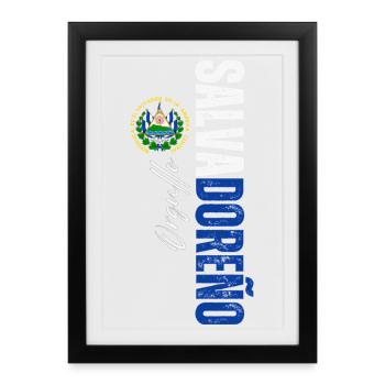 Fierté salvadorienne, design vertical - Affiche encadrée (27 × 37 cm) - noir - Devant