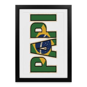 PAPI Brasil – Retro style with flags - Framed poster (27 × 37 cm) - black - Front