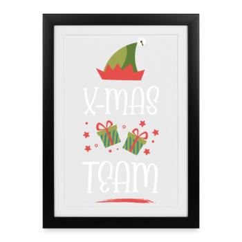 X-Mas Team - Framed poster (27 × 37 cm) - black - Front