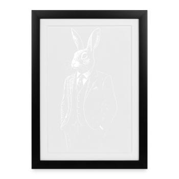 Dapper Rabbit in Tailored Suit - Framed poster (27 × 37 cm) - black - Front