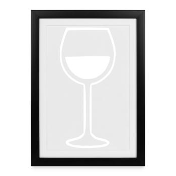 Wine Wine Glass White Wine Red Wine - Framed poster (27 × 37 cm) - black - Front