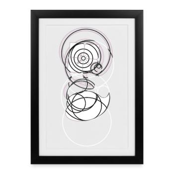 Éclore en équilibre – la fleur du Nombre d’Or - Affiche encadrée (27 × 37 cm) - noir - Devant