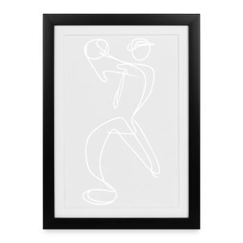 Cricket Bowler Sketch - Framed poster (27 × 37 cm) - black - Front