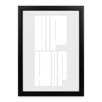 Logo typographique audacieux hip-hop - Affiche encadrée (27 × 37 cm) - noir - Devant