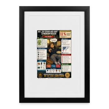 Ich schaue nur kurz – Prokrastination - Gerahmtes Poster (27 × 37 cm) - Schwarz - Vorne