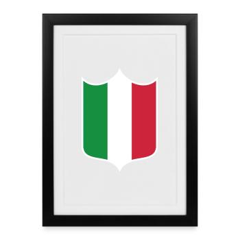 Italie - Affiche encadrée (27 × 37 cm) - noir - Devant