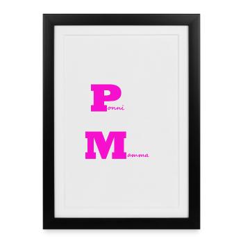 PonyMom pink - Framed poster (27 × 37 cm) - black - Front
