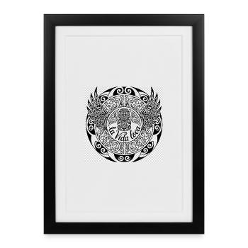 Vida Loca Mandala with Wings - Framed poster (27 × 37 cm) - black - Front