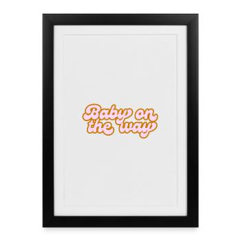 Bébé en route Grossesse - Affiche encadrée (27 × 37 cm) - noir - Devant