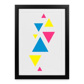 trois formes eckedesign hippie - Affiche encadrée (27 × 37 cm) - noir - Devant