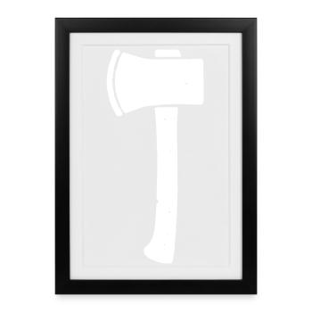 Axe Hatchet Tool Vector - Framed poster (27 × 37 cm) - black - Front