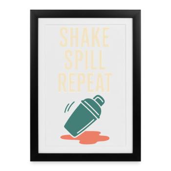 Shaker Stuck Beginner Mixologist - Framed poster (27 × 37 cm) - black - Front
