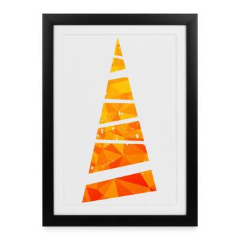 Sapin de Noël - Weihnachtsbaum - Weihnachten - Affiche encadrée (27 × 37 cm) - noir - Devant