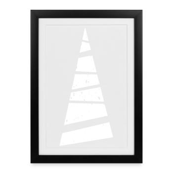 Sapin de Noël - Weihnachtsbaum - Weihnachten - Affiche encadrée (27 × 37 cm) - noir - Devant
